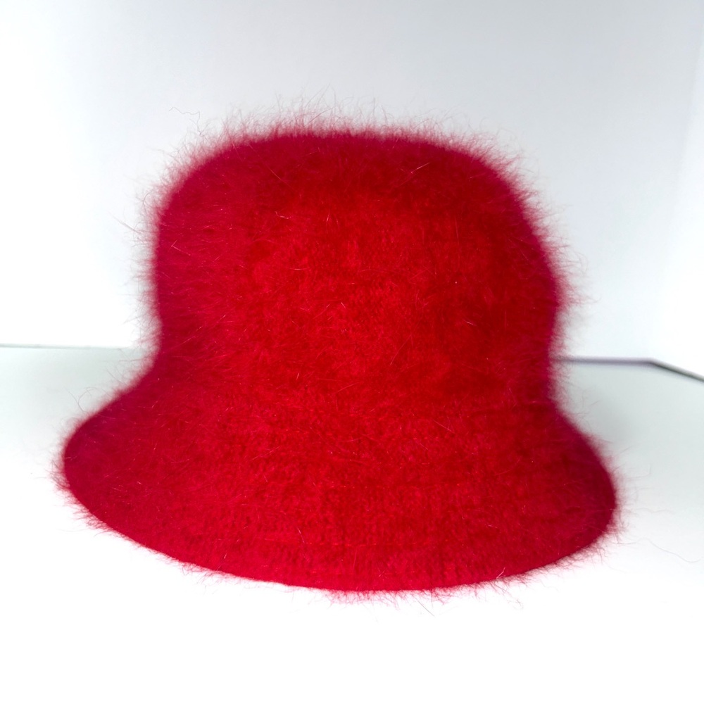 David & Young Angora Elegant Red Women's Winter Warm‎ Bucket Hat OS